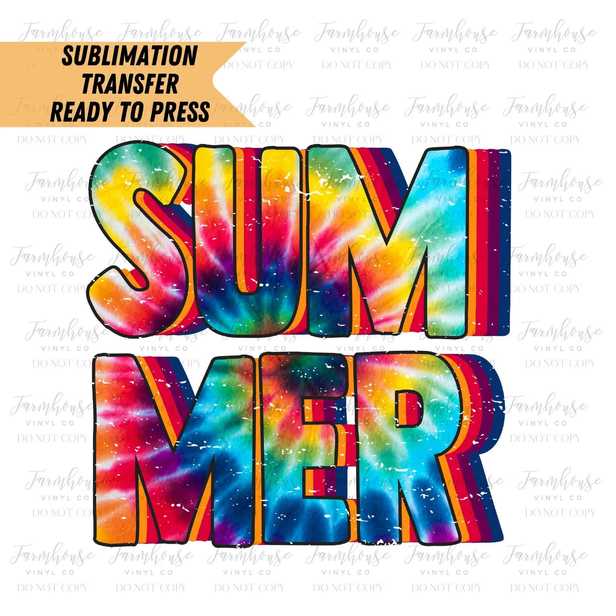 Tie Dye Summer  Ready to Press Sublimation Transfer