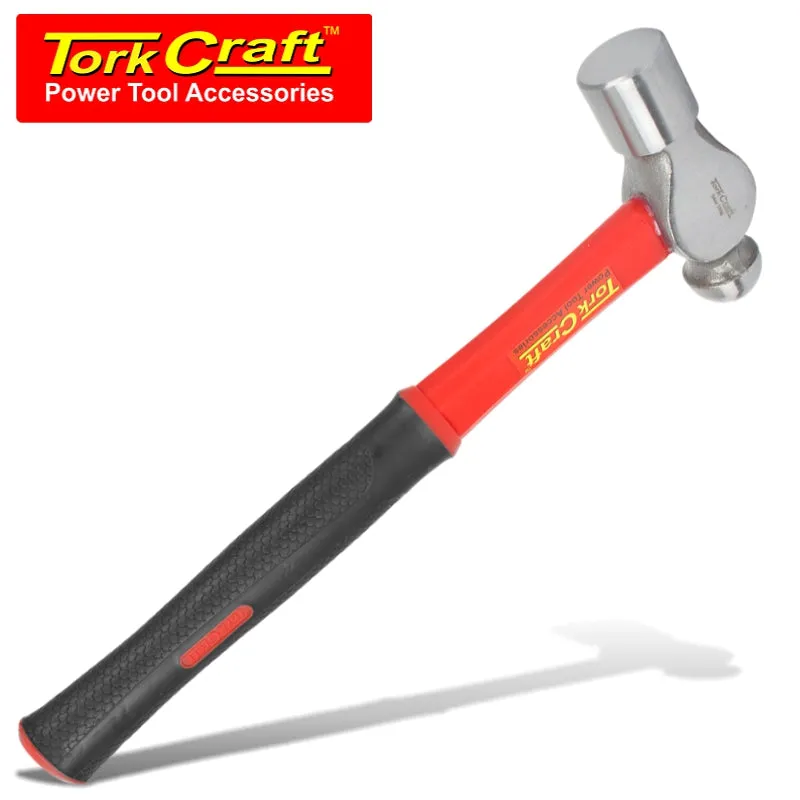 TORK CRAFT HAMMER BALL PEIN 700G (24OZ) FIBREGLASS HANDLE 310MM & FULL POL HEAD TC607700