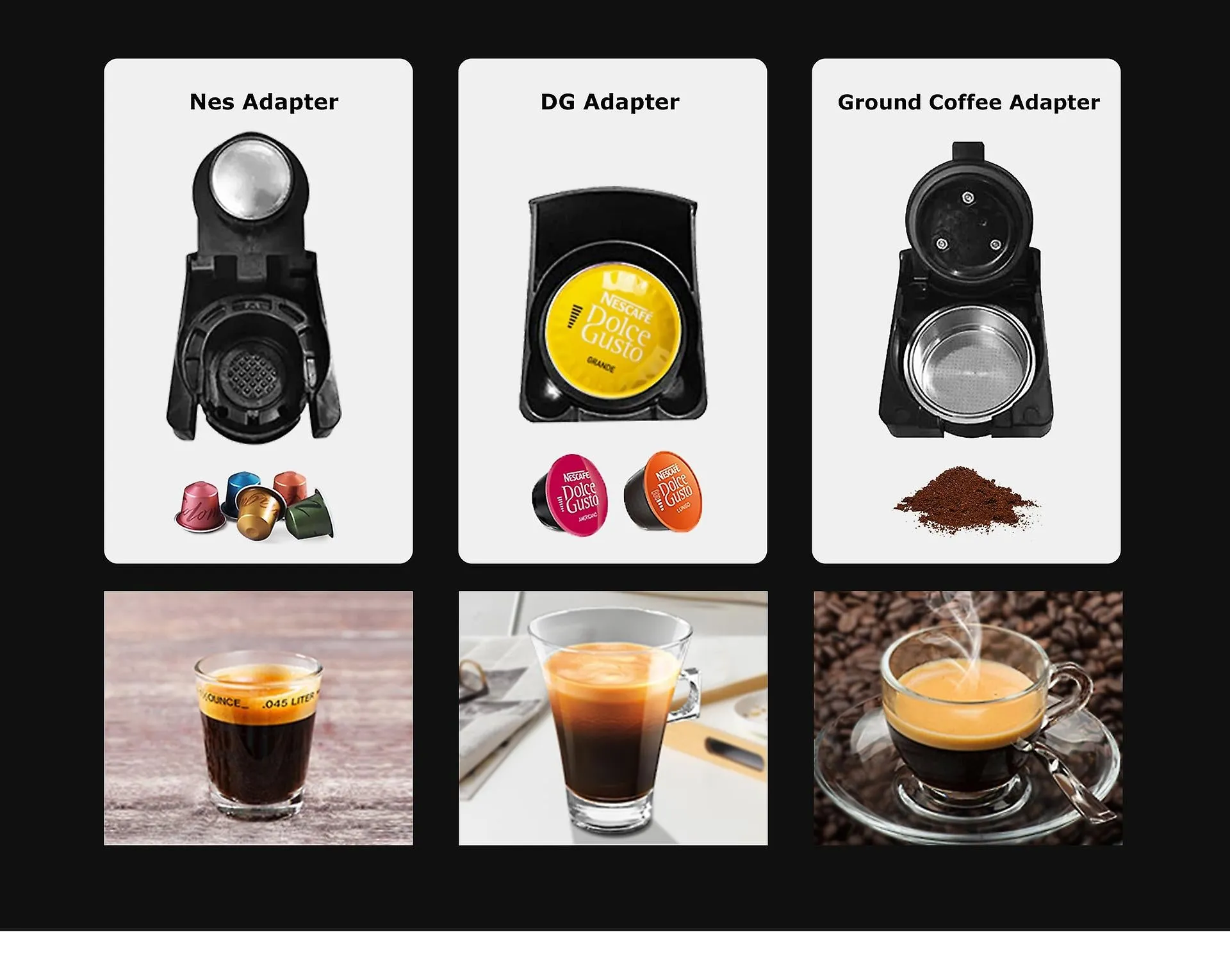 UK Plug Coffee Machine 19 Bar 3In1&4In1 Multiple Capsule Espresso Cafetera Pod Coffee Maker Dolce Milk Fa1194