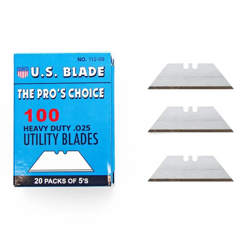 US Blade 100 Heavy Duty .025 Utility Blades