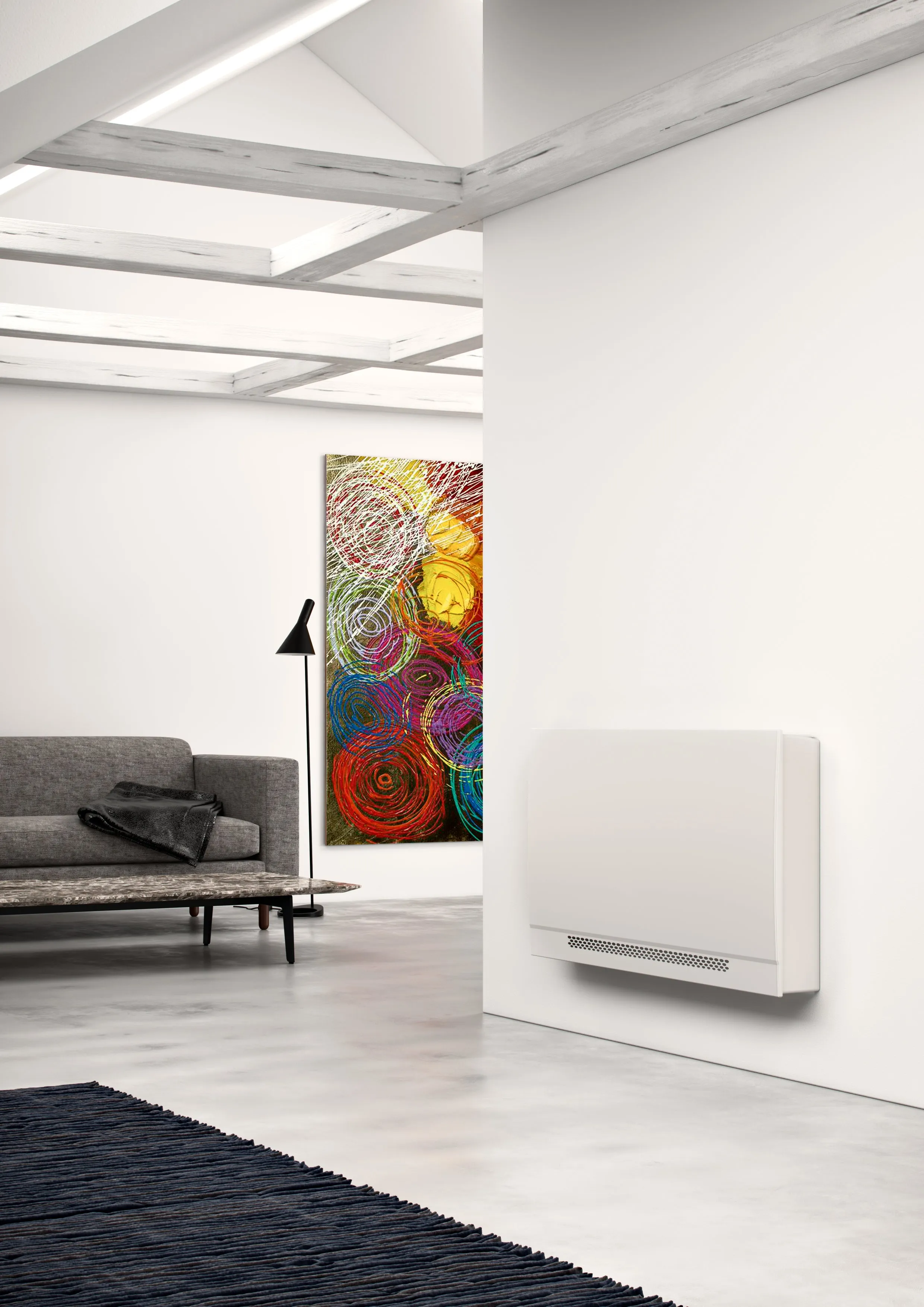 Ventilconvettore Slim Fan con Mobile Sabiana WHISPER CFF-ECM-MV-CB-T 20 con Comando Digitale Wi-Fi e BT e Motore Inverter