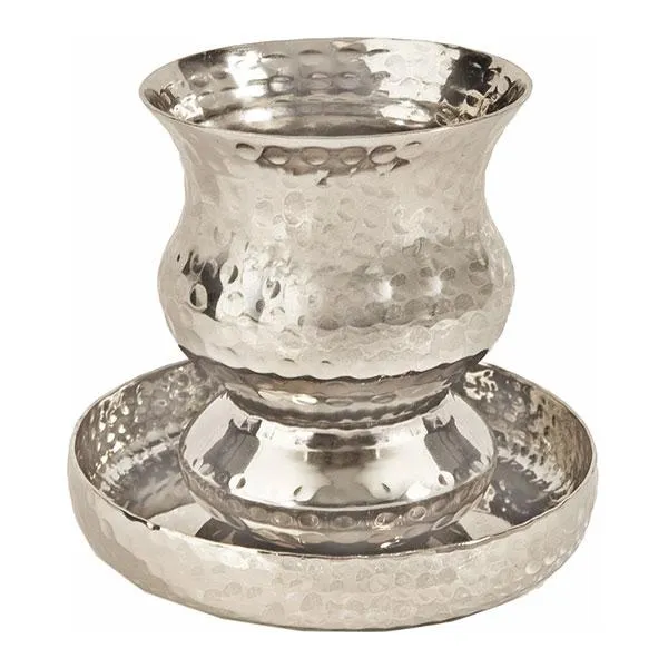 Wave Kiddush Cup - Nickel Plated - Hammer Work