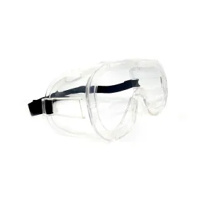 Wide Lens Full Cover Clear Soft Frame Safety Glasses With Adjustable Strap & 4 Ventilation Holes