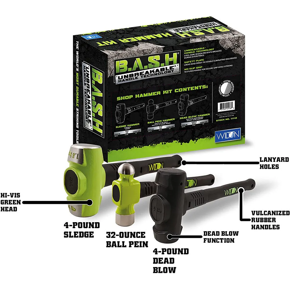 Wilton 11112 Shop Hammer Unbreakable B.A.S.H Kit w/ 20412, 33214, 55416