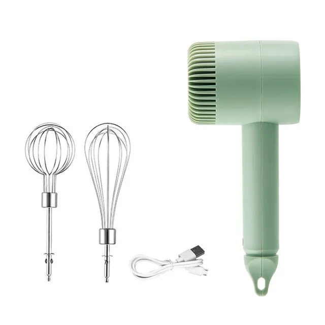 Wireless Portable Electric Food Mixer, Hand Blender w 3 Speeds, High Power Dough Blender ,Egg Beater Hand Mixer