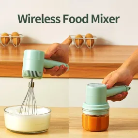 Wireless Portable Electric Food Mixer, Hand Blender w 3 Speeds, High Power Dough Blender ,Egg Beater Hand Mixer