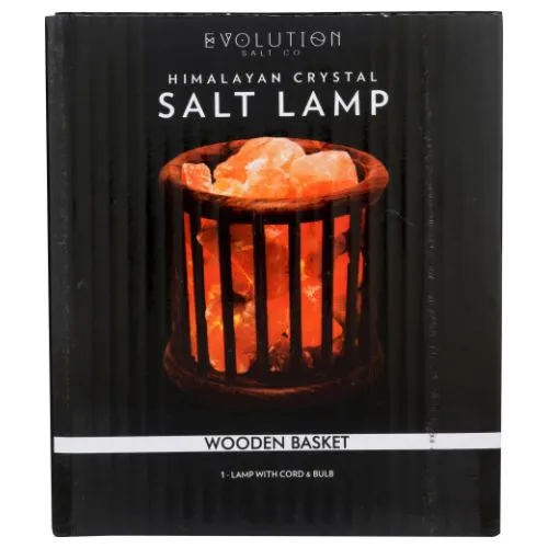 Wooden Basket Salt Lamp 1 Count By Evolution Salt